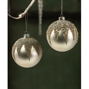 Julekugle perlemor med mnster 